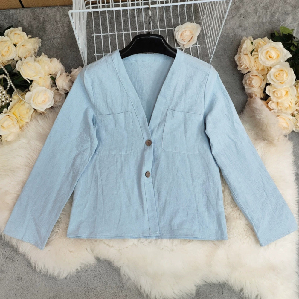 ZARA Fall Fashion Solid Color Loose Long Sleeve Shirt In Stock